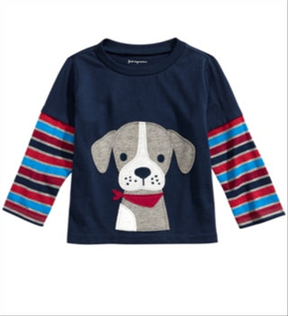 First Impressions Baby Boy's Layered Look Puppy Print T-Shirt Blue Size 24MOS