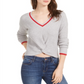 Guess Women's Normandie Ribbed Twist Front Sweater Black- Size XS