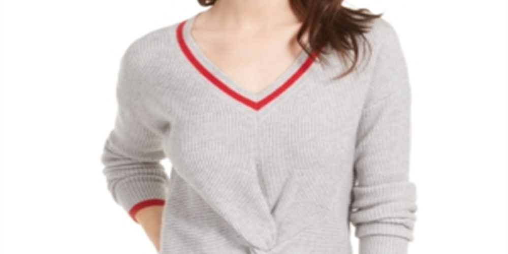Guess Women's Normandie Ribbed Twist Front Sweater Black- Size XS