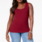 Karen Scott Women's Cotton Studded Tank Maroon Size Petite L