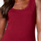 Karen Scott Women's Cotton Studded Tank Maroon Size Petite L