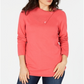 Karen Scott Women's Cotton Envelope Neck Sweater Pink Size Medium
