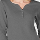 Karen Scott Women's Cotton Henley Top Charcoal Size X-Small