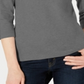 Karen Scott Women's Cotton Henley Top Charcoal Size X-Small