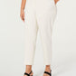 Bar III Women's Pocketed Straight Leg Pants Plus White Size 20W