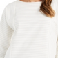 Charter Club Women's Striped Back Button Top White Size Large