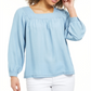 Style & Co Women's Square Neck Top Blue Size Medium