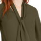 Bar III Women's Tie Neck Blouse Green Size X-Small