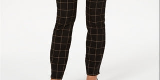 Charter Club Women's Windowpane Plaid Pants Black Size 12 Petite