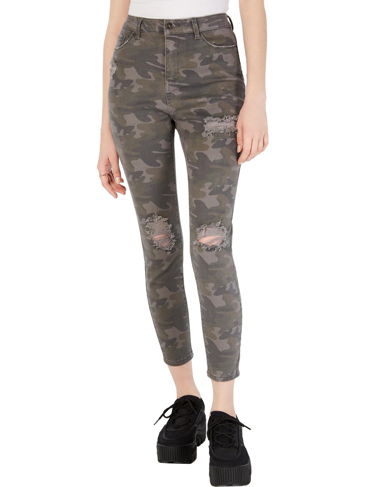 Vanilla Star Women's Camouflage Skinny Jeans Waist Gray Size 11