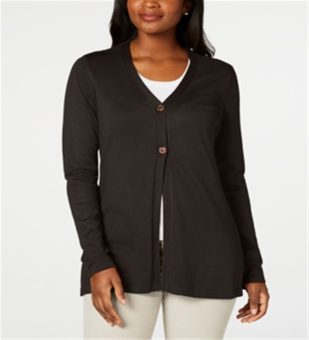 Karen Scott Women's Long Cardigan Brown Size Medium
