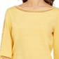 Charter Club Women's Crochet Inset Top Yellow Size X-Small