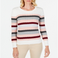 Karen Scott Women's Striped Cotton Cable Knit Sweater Gray Multi Size Petite XL