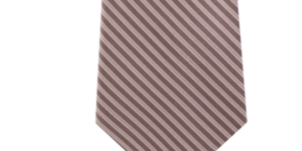 Calvin Klein Men's Pencil Stripe Silk Slim Neck Tie Brown Size Regular
