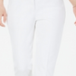 Alfani Women's Cropped Lace Inset Pants White Size 16 Petite