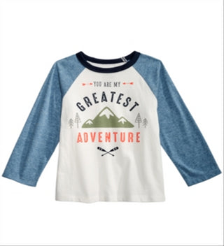 First Impressions Baby Boy's Cotton Colorblocked Raglan Graphic Print T-Shirt White Size 6-9MOS