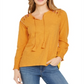 Style & Co Women's Embroidered Shoulder Top Yellow Size Small