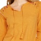 Style & Co Women's Embroidered Shoulder Top Yellow Size Small