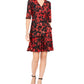 Robbie Bee Women's a Line Dress Red-Black Size Petite S