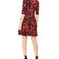 Robbie Bee Women's a Line Dress Red-Black Size Petite S