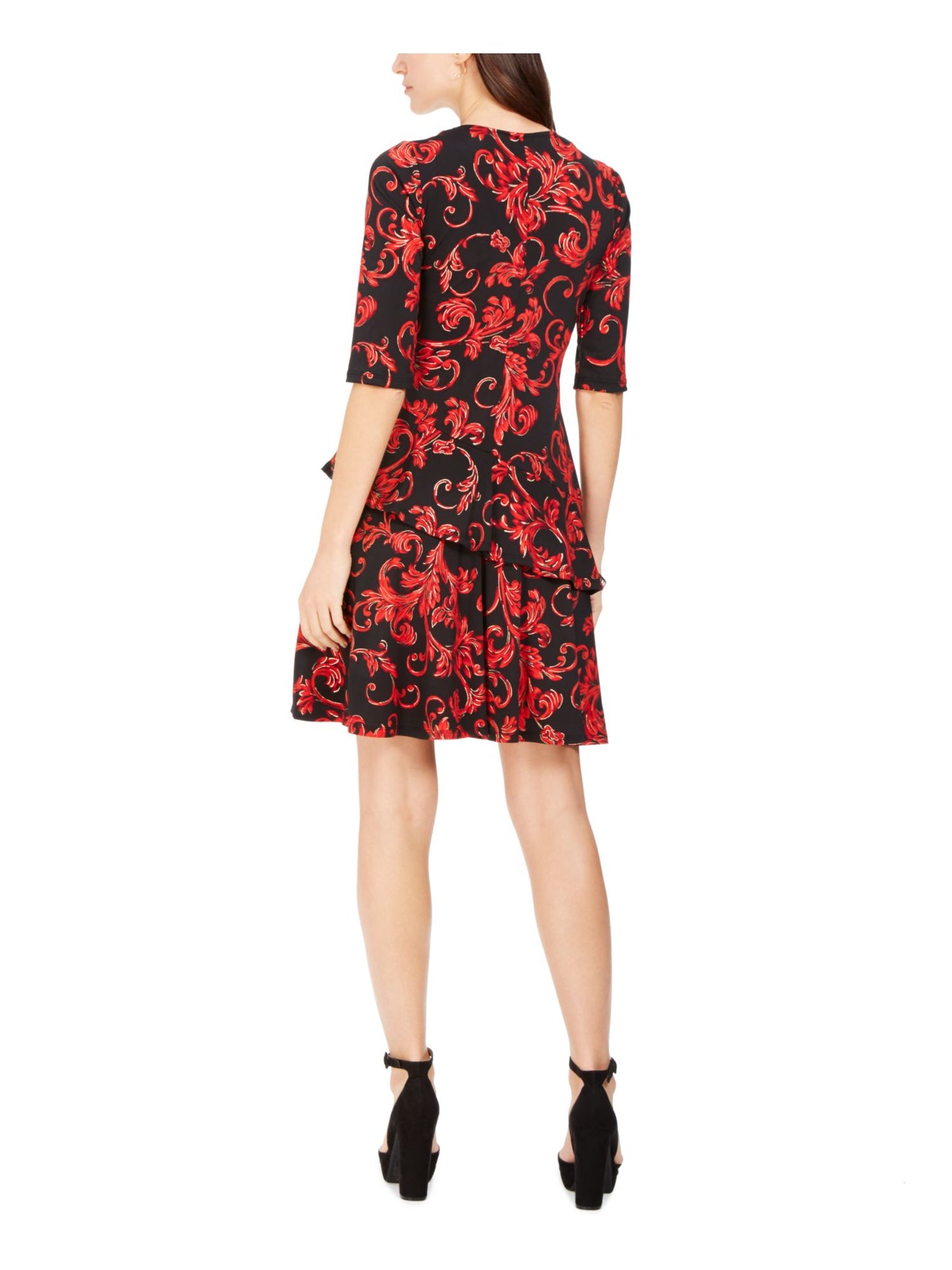 Robbie Bee Women's a Line Dress Red-Black Size Petite S