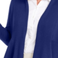 JM Collection Women's Mixed Ribbed Flyaway Cardigan Blue Size Petite S