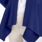 JM Collection Women's Mixed Ribbed Flyaway Cardigan Blue Size Petite S