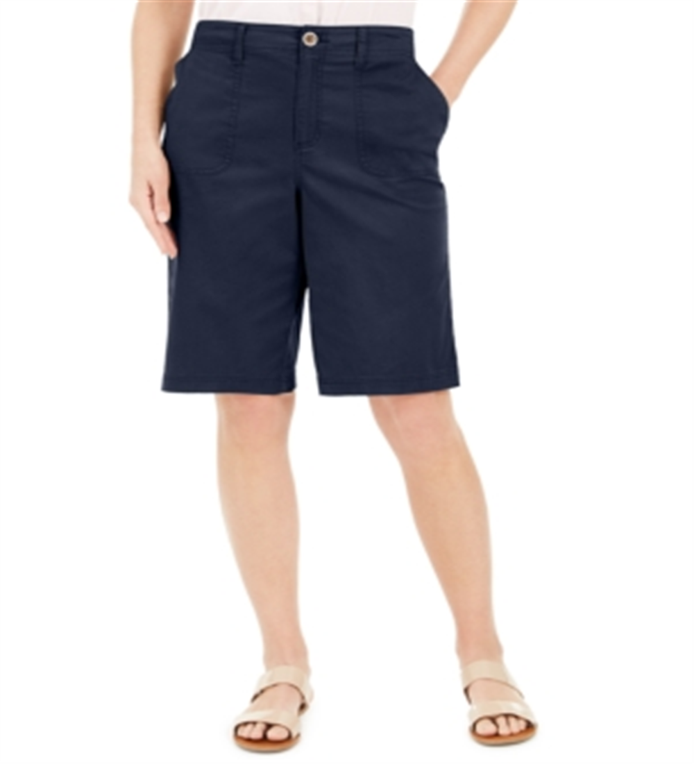 Karen Scott Women's Mixed Ribbed Flyaway Cardigan Blue Size 18