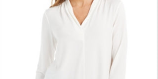 Charter Club Women's 3/4 Sleeve Top White Size X-Large