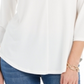 Charter Club Women's 3/4 Sleeve Top White Size X-Large