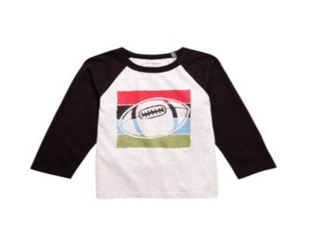 First Impressions Baby Boy's Raglan Football T-Shirt Gray Size 6-9MOS