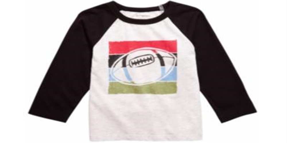 First Impressions Baby Boy's Raglan Football T-Shirt Gray Size 6-9MOS