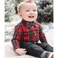 Carter's Boy's 3 Piece Plaid Bodysuit Pant and Bow Tie Set Red Size 18M