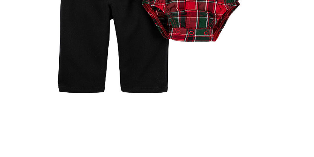 Carter's Boy's 3 Piece Plaid Bodysuit Pant and Bow Tie Set Red Size 18M
