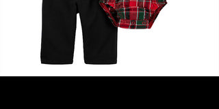 Carter's Boy's 3 Piece Plaid Bodysuit Pant and Bow Tie Set Red Size 18M
