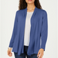Karen Scott Women's Open Front Knit Cardigan Blue Size Petite S