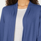 Karen Scott Women's Open Front Knit Cardigan Blue Size Petite S