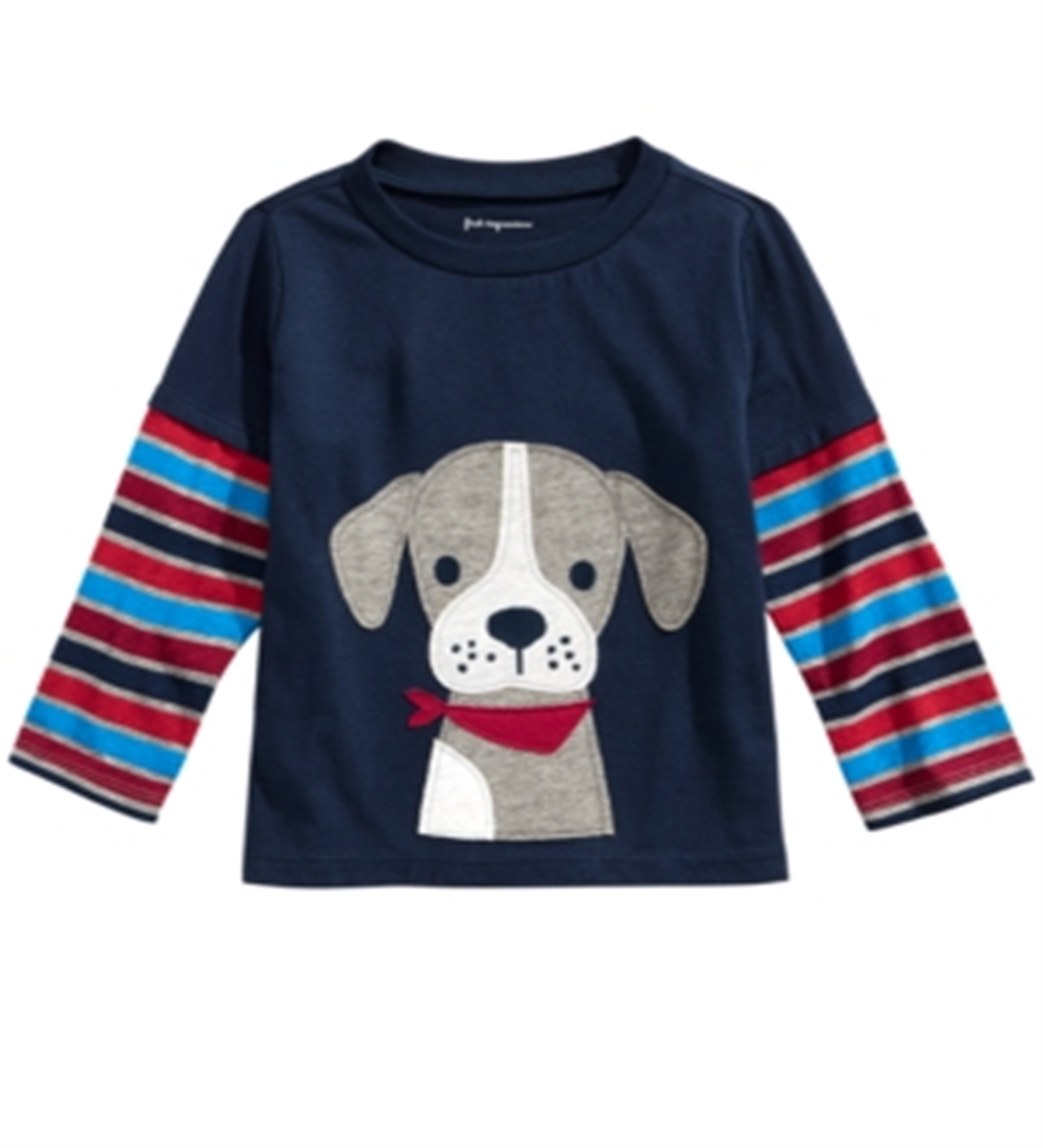 First Impressions Baby Boy's Layered Look Puppy Print T-Shirt Blue Size 12MOS