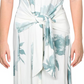 Alfani Women's Dress a Line Button Down Tie Front Midi Green Size XX-Large