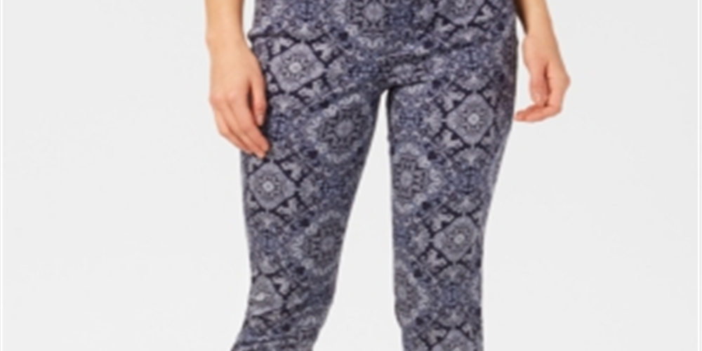 Charter Club Women's Printed Tummy Control Skinny Jeans Blue Size 10