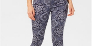 Charter Club Women's Printed Tummy Control Skinny Jeans Blue Size 10