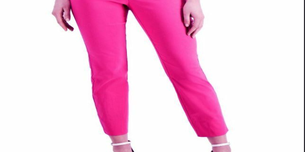 Charter Club Women's Chelsea Tummy Control Skinny-Leg Ankle Pants Pink Size 12