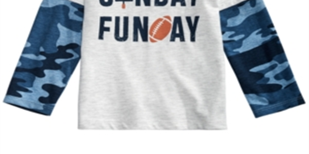 First Impressions Baby Boy's Layered Look Sunday Funday T-Shirt Gray Size 6-9MOS