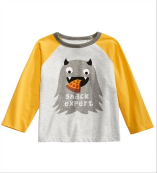First Impressions Baby Boy's Colorblocked Raglan Snack Expert T-Shirt Gray Size 24MOS