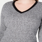 Karen Scott Women's Long Sleeve Sweater Black -Gray  Size Petite S/M
