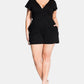 City Chic Women's V Deep Playsuit Black Size X-Small