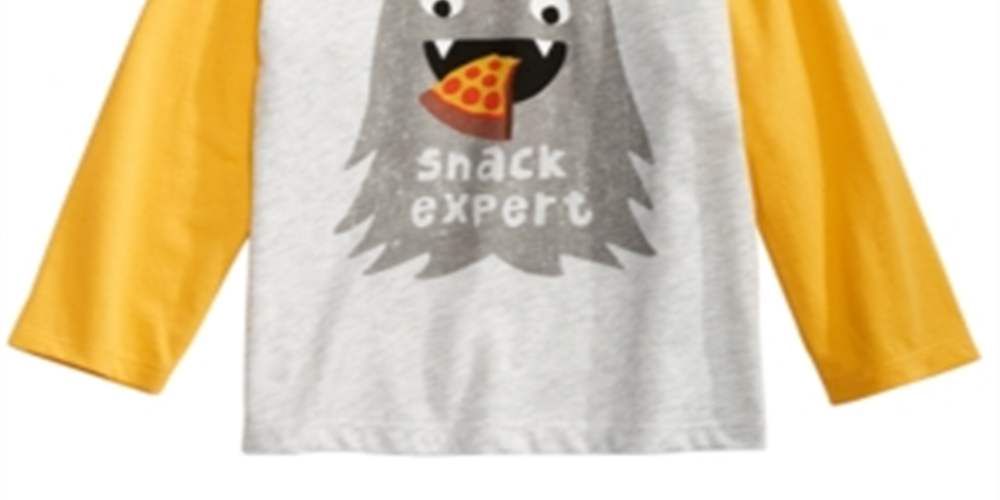 First Impressions Baby Boy's Colorblocked Raglan Snack Expert T-Shirt Gray Size 3-6MOS