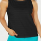 Charter Club Women's Textured Cotton Tank Top Black Size Petite L