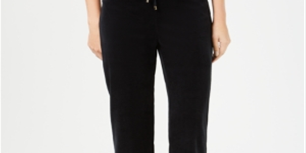 Charter Club Women's Velour Pants Black Size Petite XL