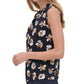 Tommy Hilfiger Women's Twist Neck Floral Sleeveless Blouse Top Blue Size Small